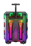 Proscan, TWS Portable LED Light Up 12" Bluetooth® Party Speaker, With Adjustable Handle/Wheels, Translucent