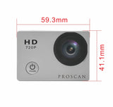 Proscan, 2" 720P Waterproof Action Camera, Silver