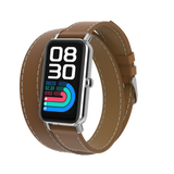 Proscan, Bluetooth®  1.47" IPS Smart Touch Screen Watch, With Blood Oxygen Monitor, Brown Double Wrap Leather Strap