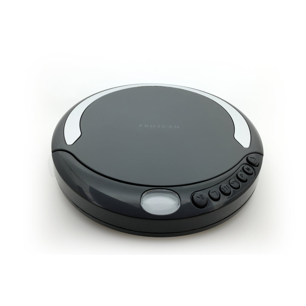 Proscan, Wireless Compact Portable CD Player, With Stereo Earbuds, Black