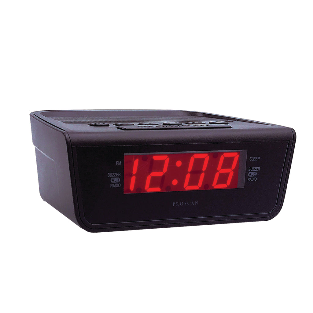 Proscan, Dual Alarm Clock Radio, Black