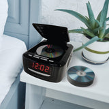 Proscan, CD Player Dual Alarm Clock Radio, USB Charging, Black