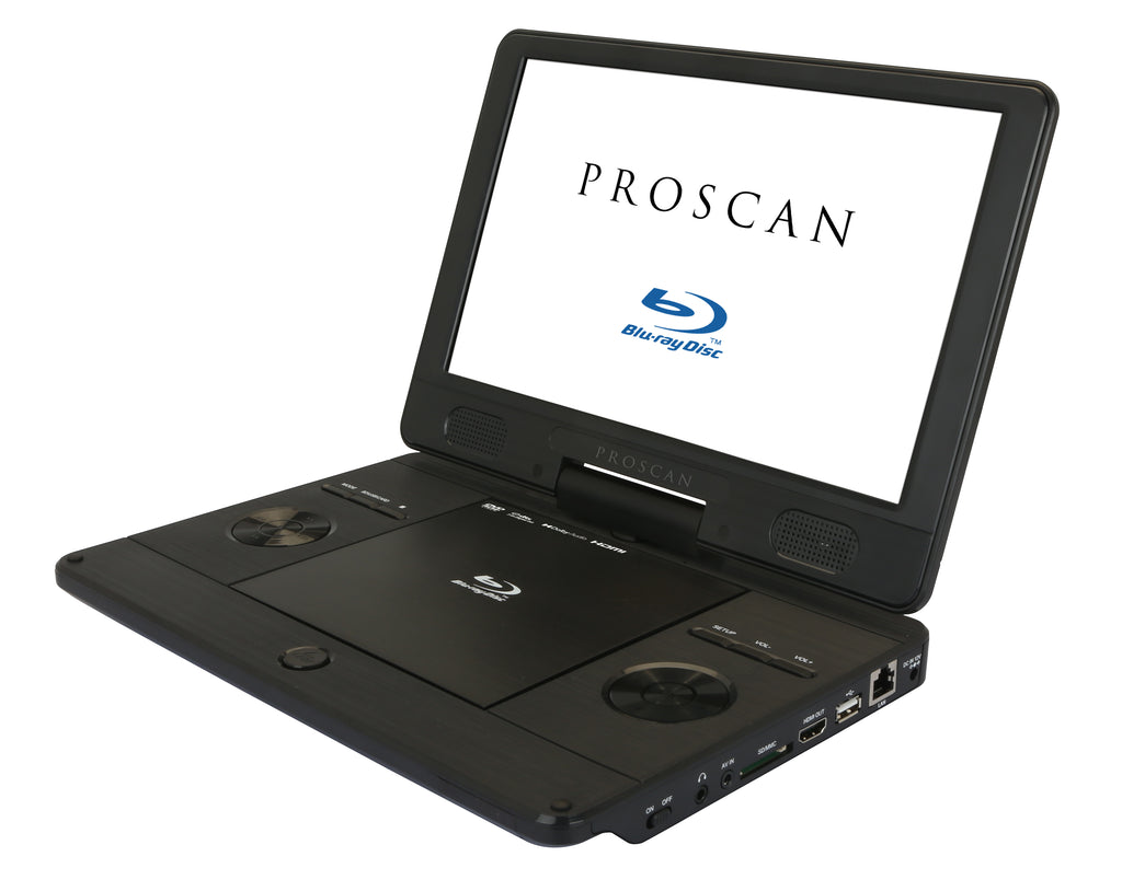 Proscan, 11.6" Portable Blu-Ray Disc™ Media Player, Swivel Screen, Black