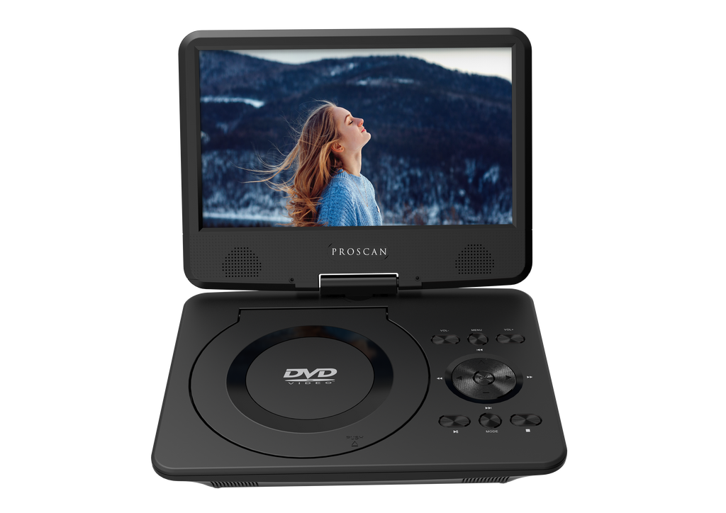 Proscan, 9" Portable DVD Player, Swivel Screen, 5hr Battery, Black
