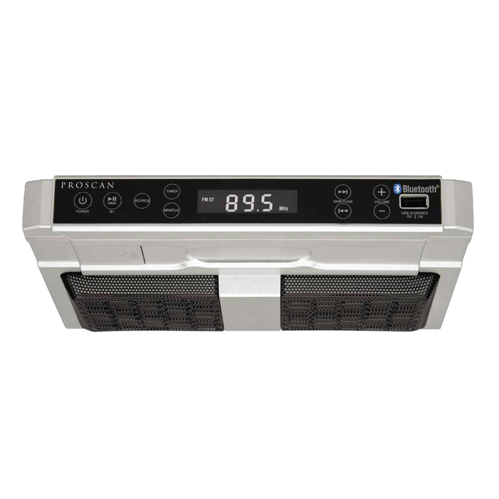 Proscan, Bluetooth®  Kitchen Undercounter CD Clock Radio, Silver