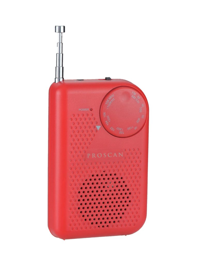 Proscan,Handheld AM/FM Radio, Red