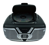 Proscan, Retro Portable CD Radio Boombox, Black