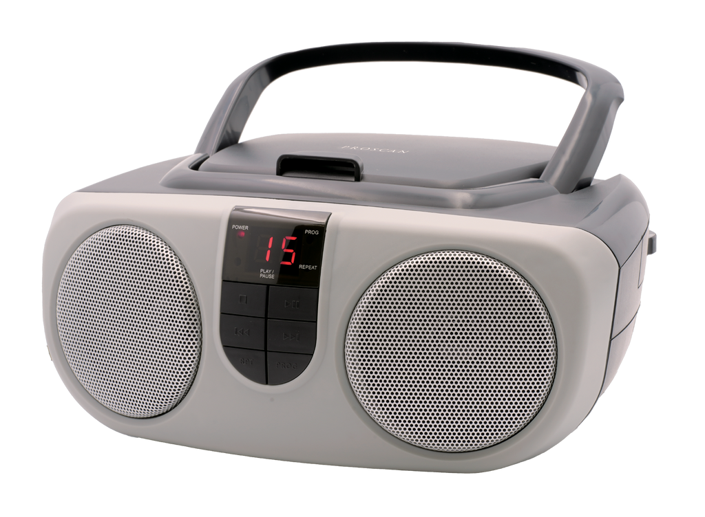 Proscan, Portable CD Radio Boombox, Silver