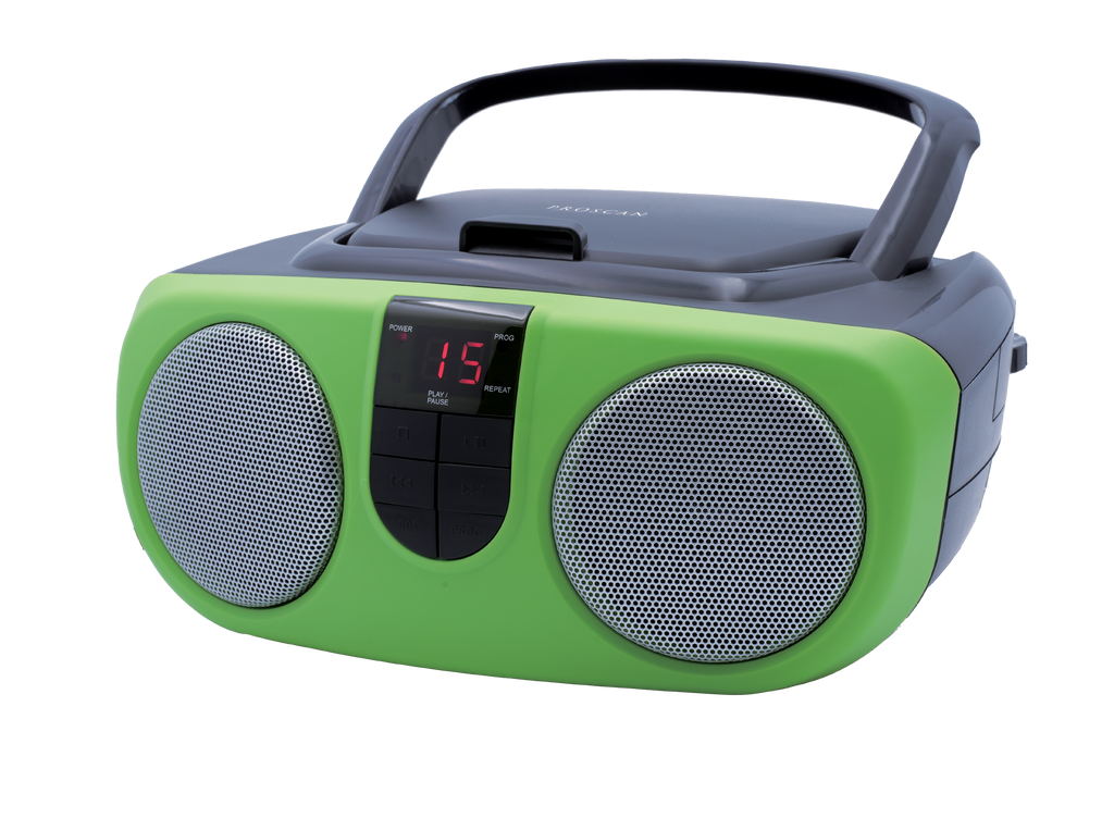 Proscan, Portable CD Radio Boombox, Green