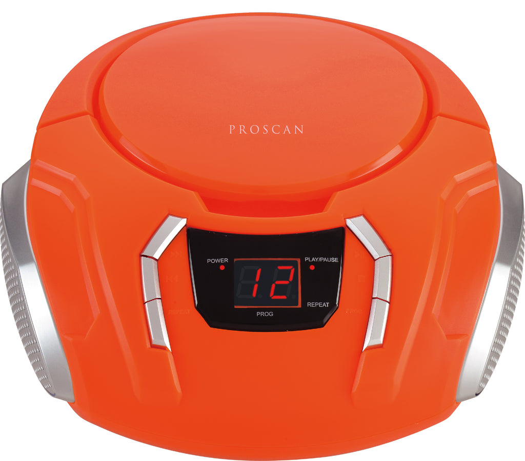 Proscan, Portable CD Radio Boombox, Orange