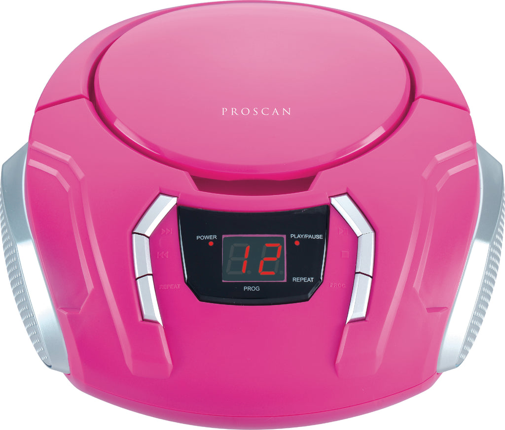 Proscan, Portable CD Radio Boombox, Pink
