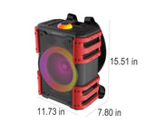 Proscan, TWS Backpack Portable Bluetooth® Party Speaker, Ligth Up, Red