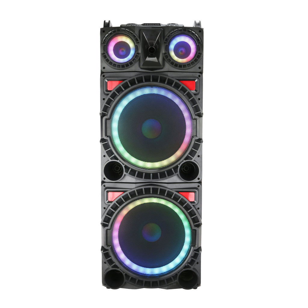 2 x 15" LIGHT UP BLUETOOTH SPEAKER-FM RADIO