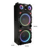 2 x 15" LIGHT UP BLUETOOTH SPEAKER-FM RADIO
