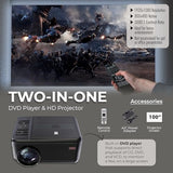 RCA, Bluetooth Home Theater Projector, With DVD Player, With 100" Fold Up Screen, Black