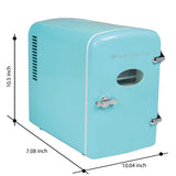 Frigidaire, 9 Can/5 Liter Mini Personal Fridge Cooler, Blue