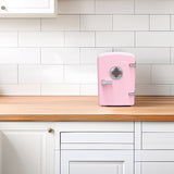 Frigidaire, 9 Can/6 Liter Mini Retro Personal Fridge, PINK